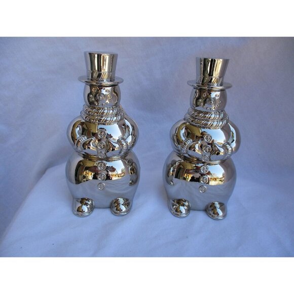 Christmas snowmen salt pepper shakers International silver‎ Holiday decor - Picture 3 of 8